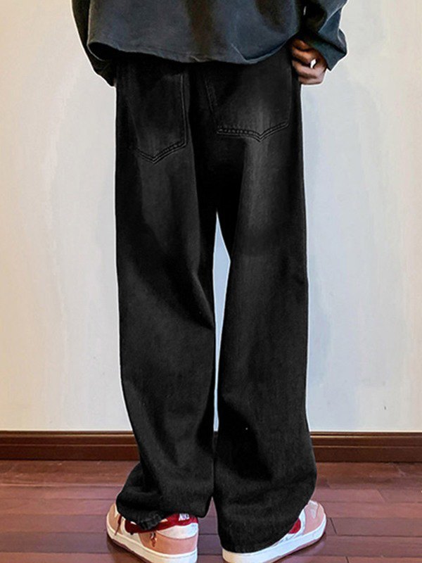 Men's Vintage Wash Faded Slim Jeans-1