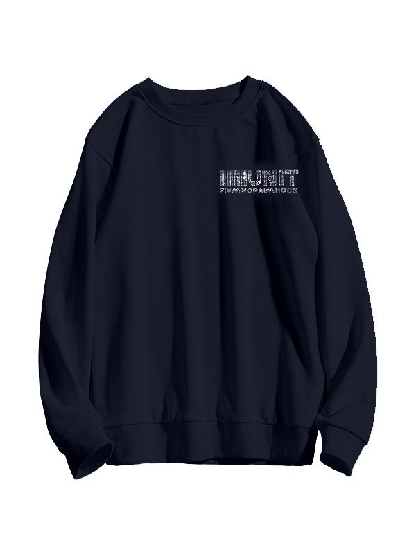 Men's Rhinestone Wing Pullover Sweatshirt-1